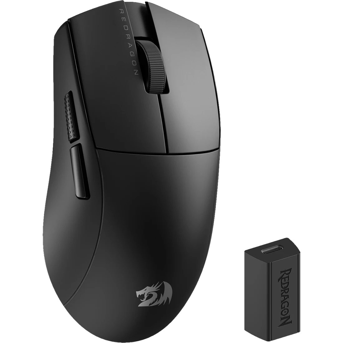 Black Redragon K1NG M916 PRO 4K wireless gaming mouse with its included receiver